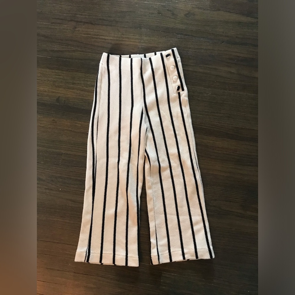 Zara Kids White Knit Vacation Wide Leg Pants Size 8